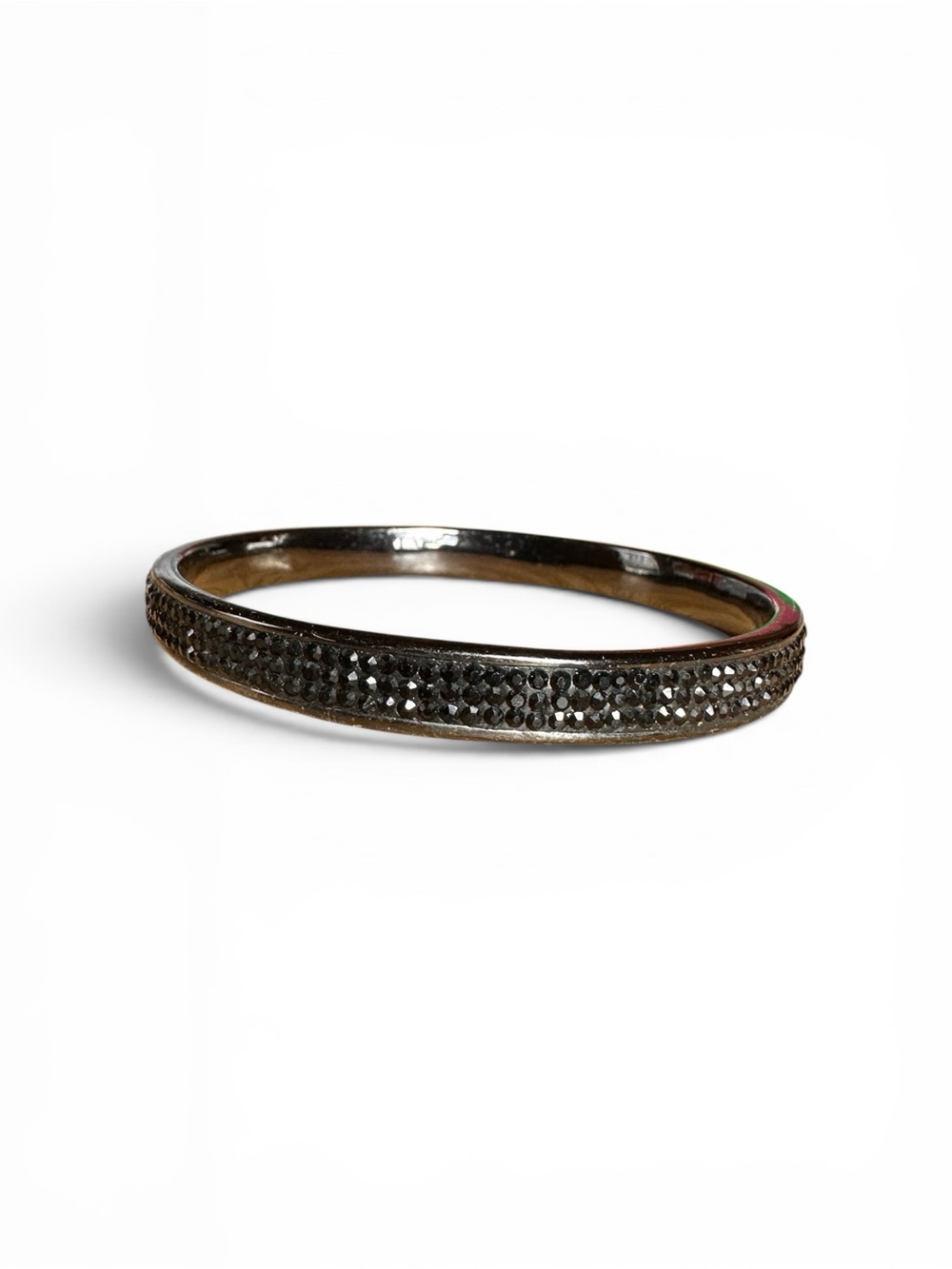 Elegant Black Crystal Pavé Bangle Bracelet